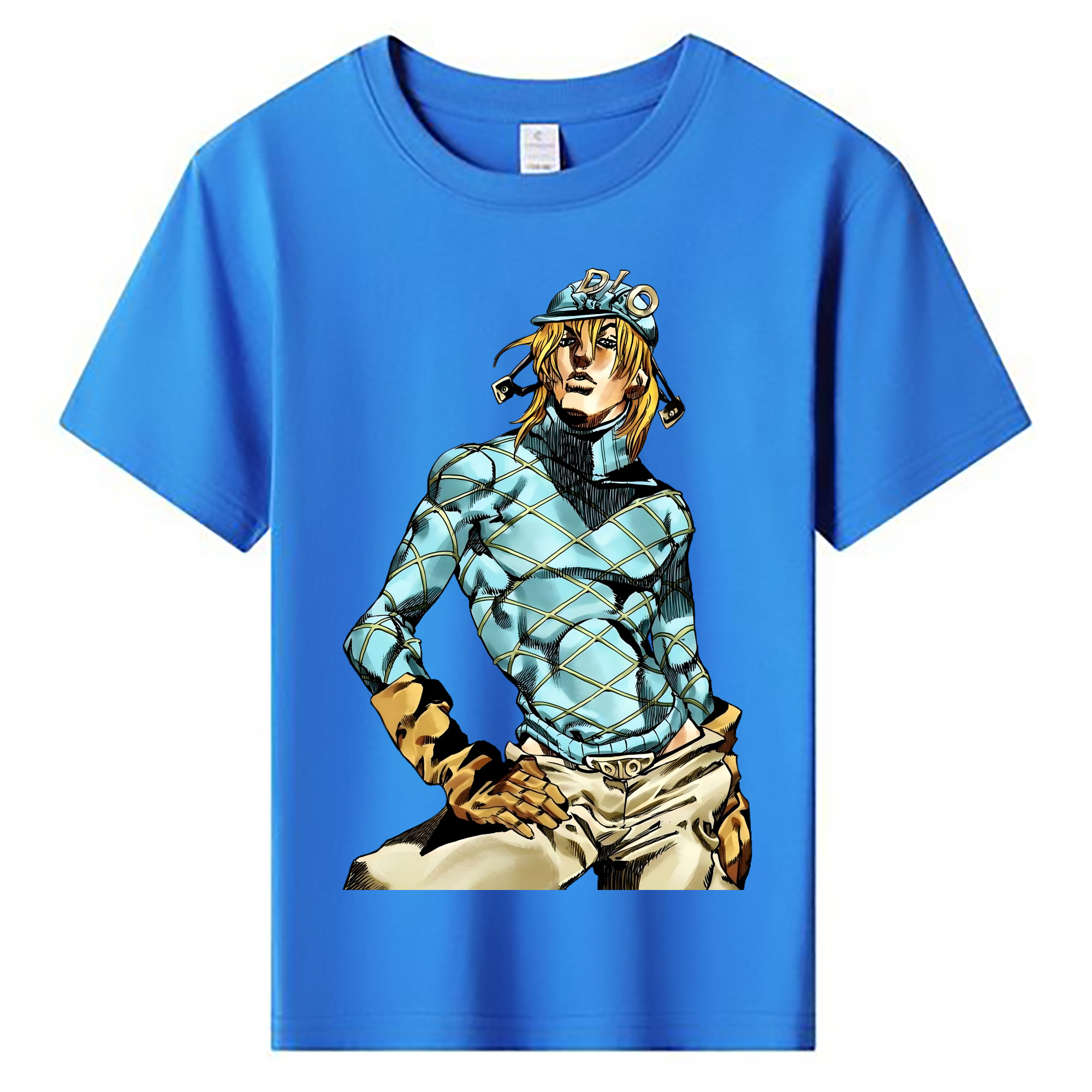 （画像用） ジョジョの奇妙な冒険 ディオ?ブランドー JoJo's Bizarre Adventure Dio Brando 綿100％キッズTシャツ（フロントプリント）